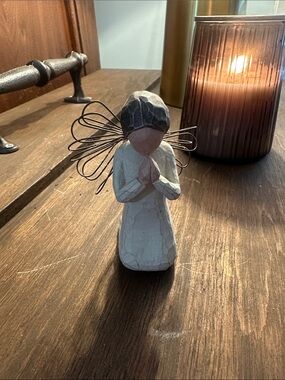 Willow Tree Cream and Brown Praying Angel Sculpture